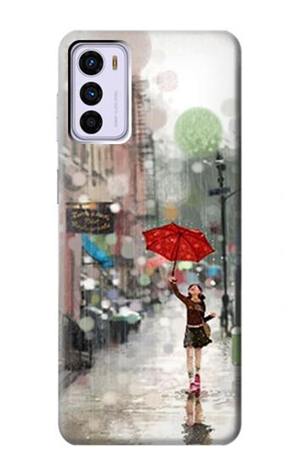 S0108 Girl in The Rain Case For Motorola Moto G42