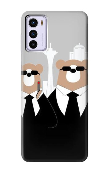S3557 Bear in Black Suit Case For Motorola Moto G42