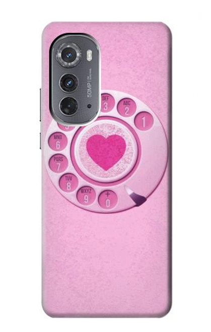 S2847 Pink Retro Rotary Phone Case For Motorola Edge (2022)