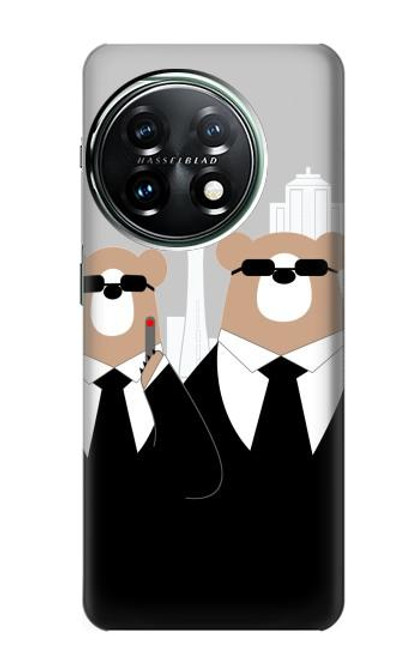S3557 Bear in Black Suit Case For OnePlus 11