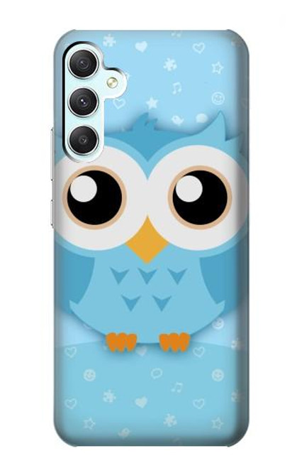 S3029 Cute Blue Owl Case For Samsung Galaxy A34 5G