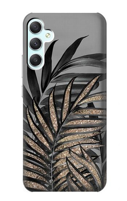 S3692 Gray Black Palm Leaves Case For Samsung Galaxy A34 5G