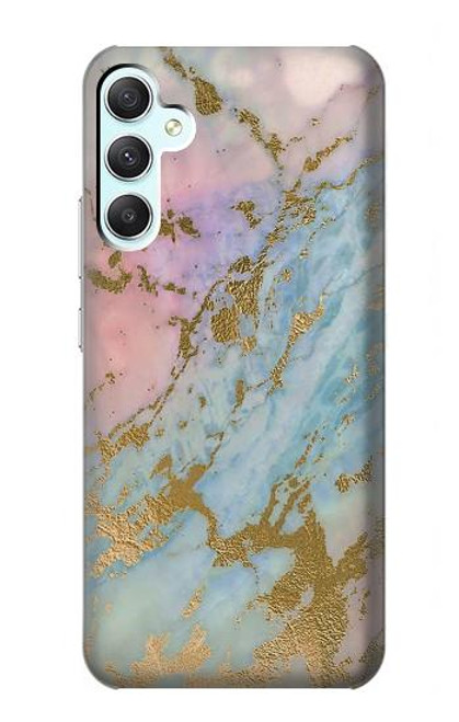 S3717 Rose Gold Blue Pastel Marble Graphic Printed Case For Samsung Galaxy A34 5G