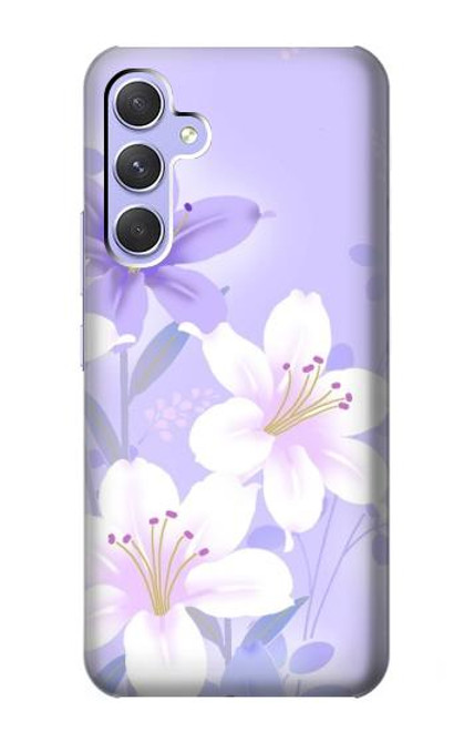 S2361 Purple White Flowers Case For Samsung Galaxy A54 5G