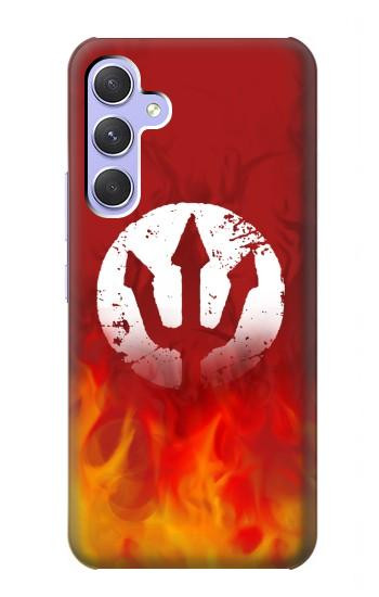 S2803 Fire Red Devil Spear Symbol Case For Samsung Galaxy A54 5G