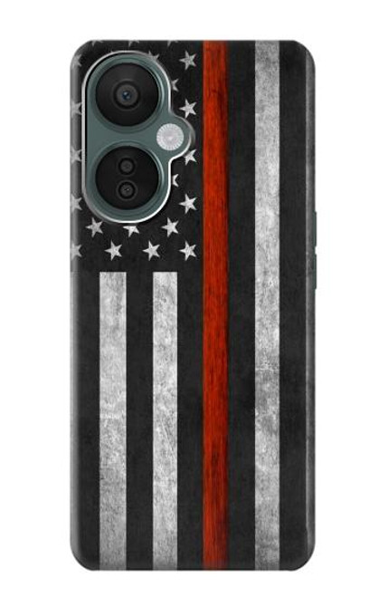 S3472 Firefighter Thin Red Line Flag Case For OnePlus Nord CE 3 Lite, Nord N30 5G