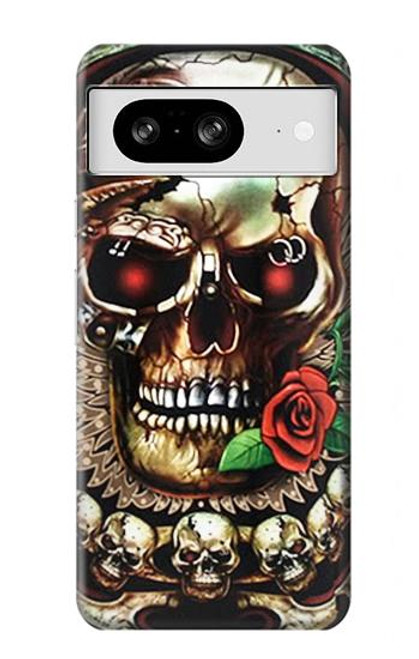 S0753 Skull Wing Rose Punk Case For Google Pixel 8