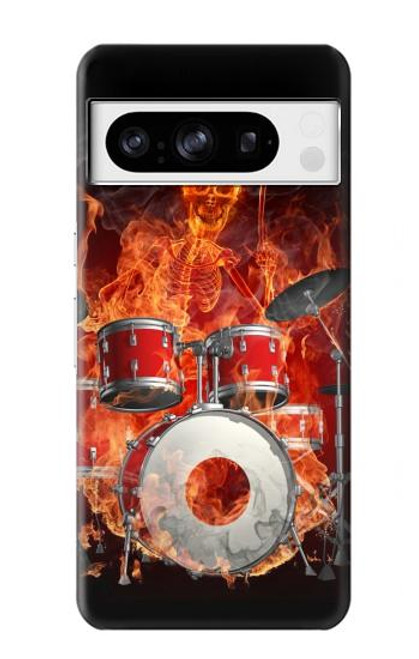S1431 Skull Drum Fire Rock Case For Google Pixel 8 pro