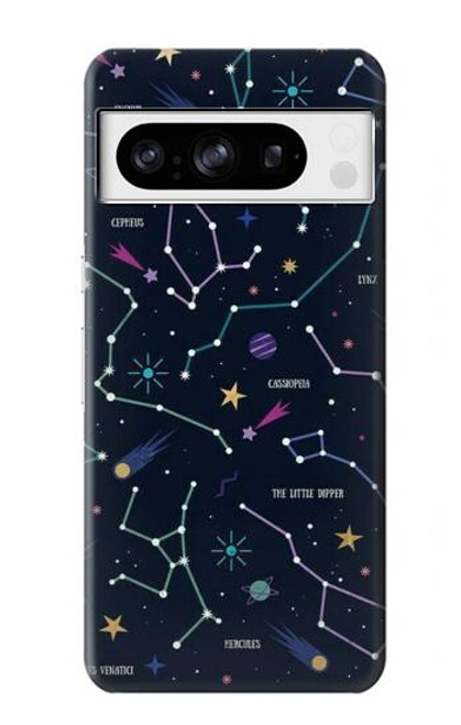 S3220 Star Map Zodiac Constellations Case For Google Pixel 8 pro