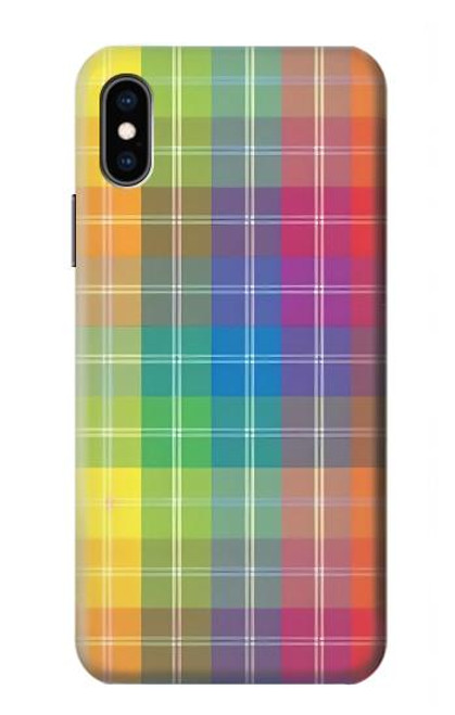 S3942 LGBTQ Rainbow Plaid Tartan Case For iPhone X, iPhone XS