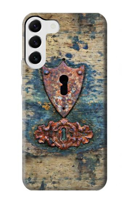 S3955 Vintage Keyhole Weather Door Case For Samsung Galaxy S23 Plus