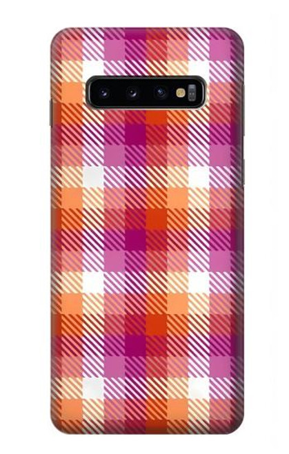 S3941 LGBT Lesbian Pride Flag Plaid Case For Samsung Galaxy S10