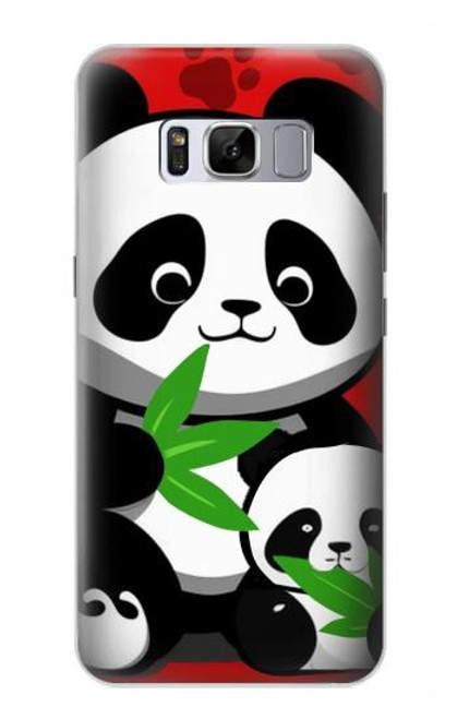 S3929 Cute Panda Eating Bamboo Case For Samsung Galaxy S8