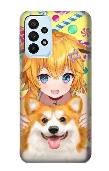 S3918 Baby Corgi Dog Corgi Girl Candy Case For Samsung Galaxy A23