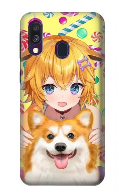 S3918 Baby Corgi Dog Corgi Girl Candy Case For Samsung Galaxy A40