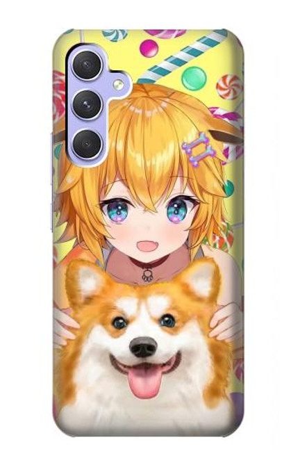 S3918 Baby Corgi Dog Corgi Girl Candy Case For Samsung Galaxy A54 5G