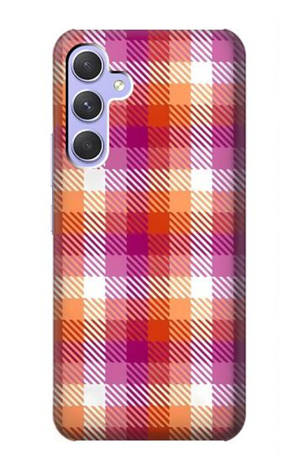 S3941 LGBT Lesbian Pride Flag Plaid Case For Samsung Galaxy A54 5G