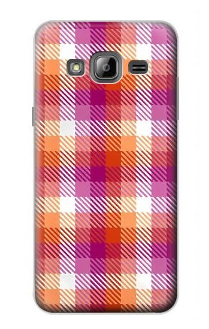 S3941 LGBT Lesbian Pride Flag Plaid Case For Samsung Galaxy J3 (2016)