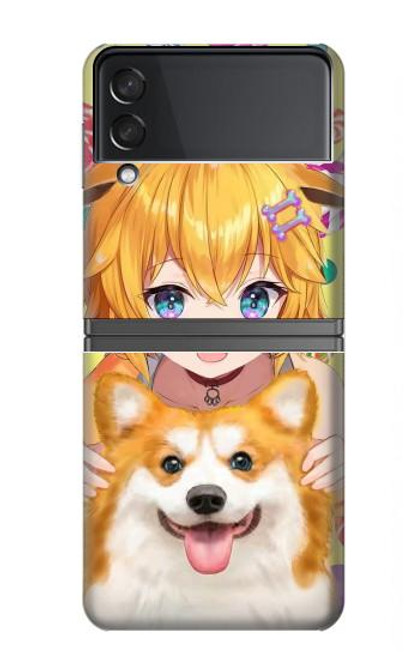 S3918 Baby Corgi Dog Corgi Girl Candy Case For Samsung Galaxy Z Flip 4