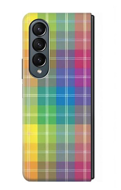 S3942 LGBTQ Rainbow Plaid Tartan Case For Samsung Galaxy Z Fold 4