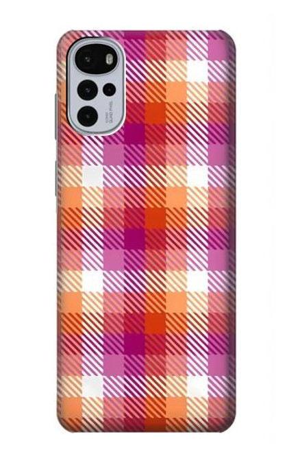 S3941 LGBT Lesbian Pride Flag Plaid Case For Motorola Moto G22