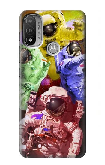 S3914 Colorful Nebula Astronaut Suit Galaxy Case For Motorola Moto E20,E30,E40