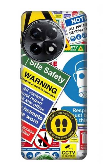 S3960 Safety Signs Sticker Collage Case For OnePlus 11R