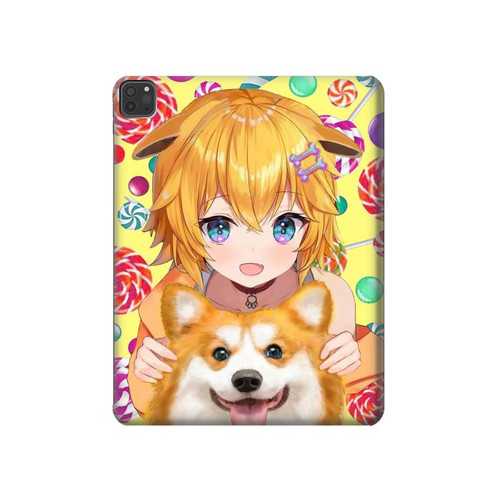 S3918 Baby Corgi Dog Corgi Girl Candy Hard Case For iPad Pro 11 (2021,2020,2018, 3rd, 2nd, 1st)