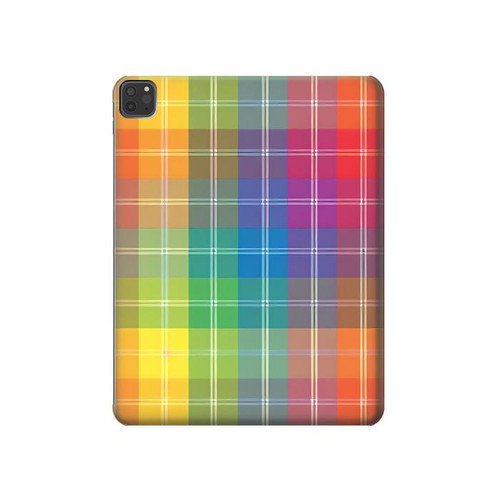 S3942 LGBTQ Rainbow Plaid Tartan Hard Case For iPad Pro 11 (2021,2020,2018, 3rd, 2nd, 1st)