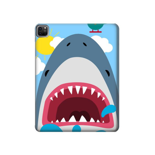 S3947 Shark Helicopter Cartoon Hard Case For iPad Pro 12.9 (2022,2021,2020,2018, 3rd, 4th, 5th, 6th)