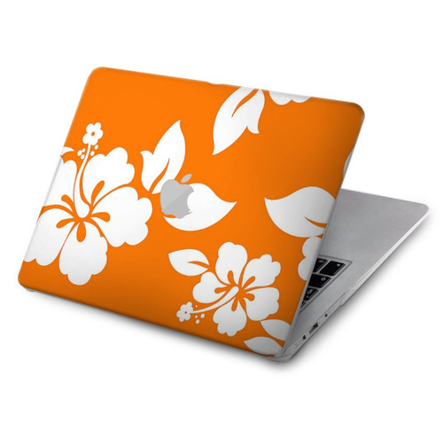 S2245 Hawaiian Hibiscus Orange Pattern Hard Case For MacBook Air 15″ (2023,2024,2025) - A2941, A3114, A3241