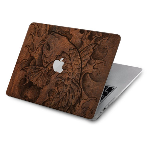 S3405 Fish Tattoo Leather Graphic Print Hard Case For MacBook Air 15″ (2023,2024,2025) - A2941, A3114, A3241