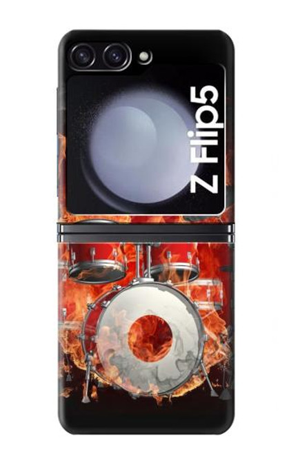 S1431 Skull Drum Fire Rock Case For Samsung Galaxy Z Flip 5