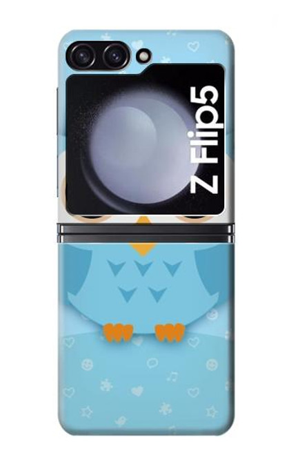 S3029 Cute Blue Owl Case For Samsung Galaxy Z Flip 5