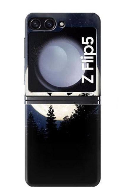 S3323 Flying Elephant Full Moon Night Case For Samsung Galaxy Z Flip 5