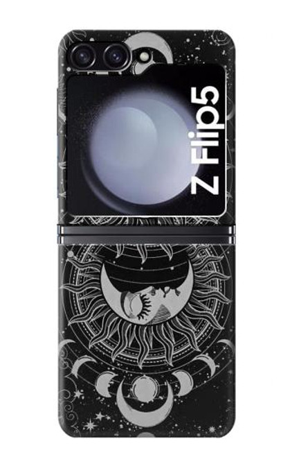 S3854 Mystical Sun Face Crescent Moon Case For Samsung Galaxy Z Flip 5