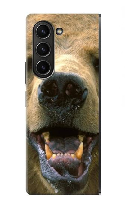 S0840 Grizzly Bear Face Case For Samsung Galaxy Z Fold 5