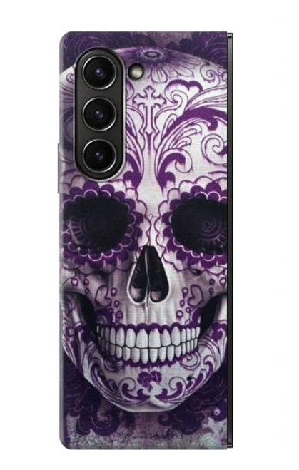 S3582 Purple Sugar Skull Case For Samsung Galaxy Z Fold 5