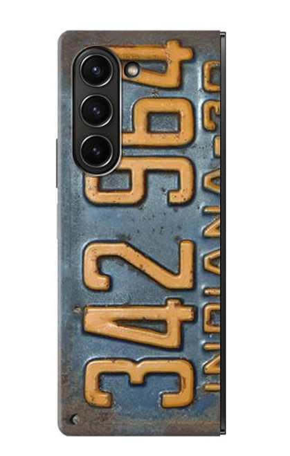 S3750 Vintage Vehicle Registration Plate Case For Samsung Galaxy Z Fold 5