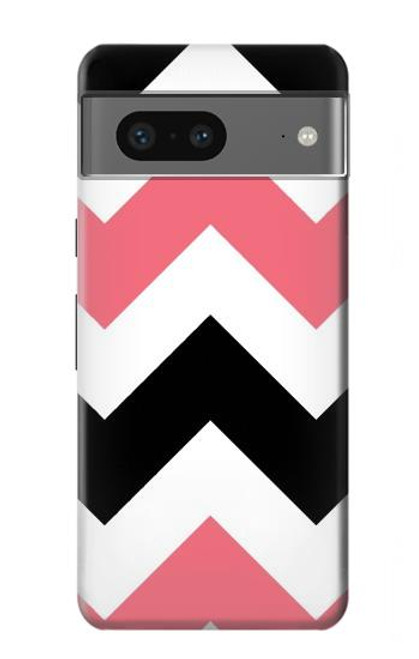 S1849 Pink Black Chevron Zigzag Case For Google Pixel 7a
