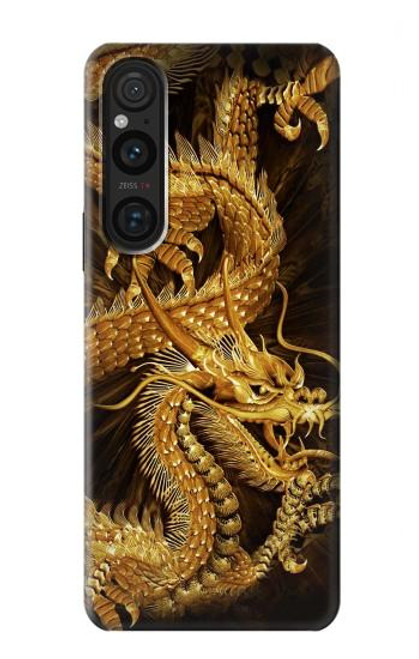 S2804 Chinese Gold Dragon Printed Case For Sony Xperia 1 V