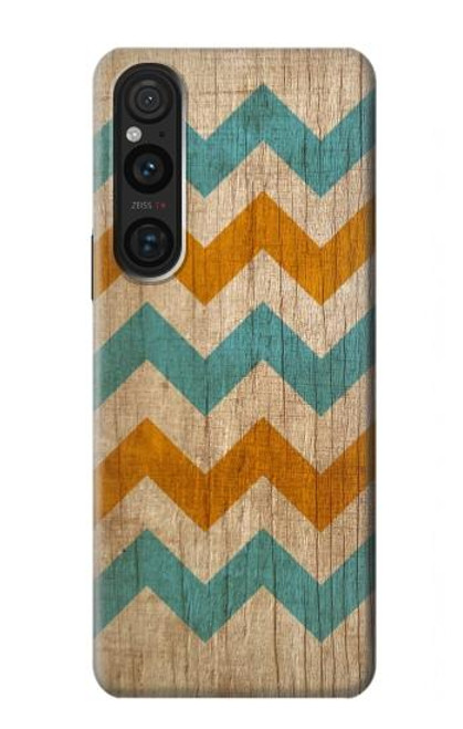 S3033 Vintage Wood Chevron Graphic Printed Case For Sony Xperia 1 V