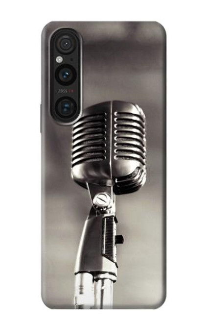S3495 Vintage Microphone Case For Sony Xperia 1 V