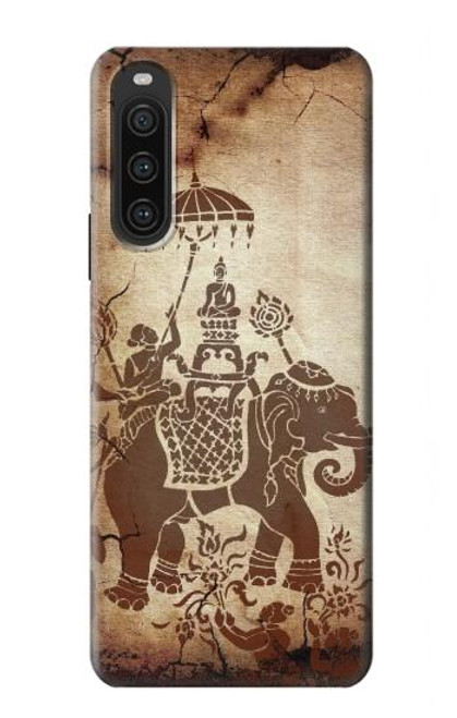 S2102 Thai Art Buddha on Elephant Case For Sony Xperia 10 V