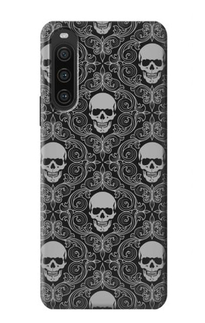 S2371 Skull Vintage Monochrome Pattern Case For Sony Xperia 10 V