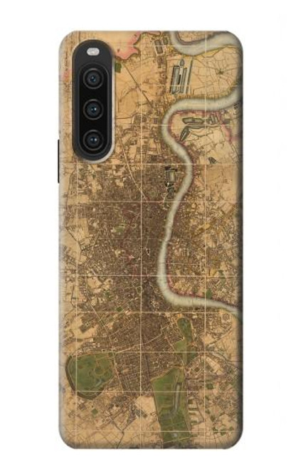 S3230 Vintage Map of London Case For Sony Xperia 10 V