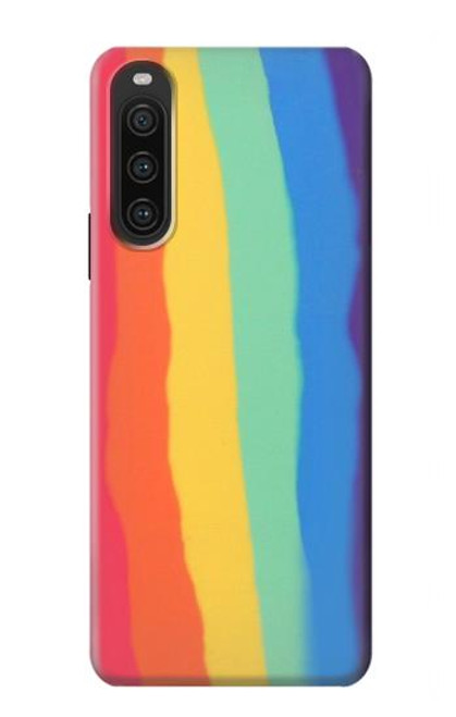 S3799 Cute Vertical Watercolor Rainbow Case For Sony Xperia 10 V