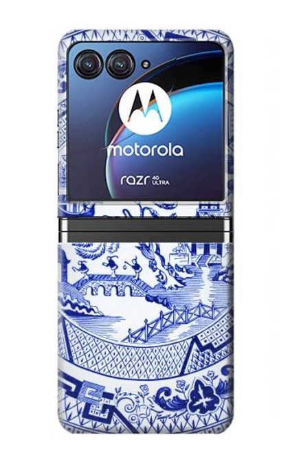 S2768 Willow Pattern Graphic Case For Motorola Razr 40 Ultra