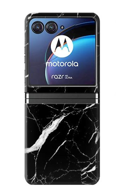 S2895 Black Marble Graphic Printed Case For Motorola Razr 40 Ultra