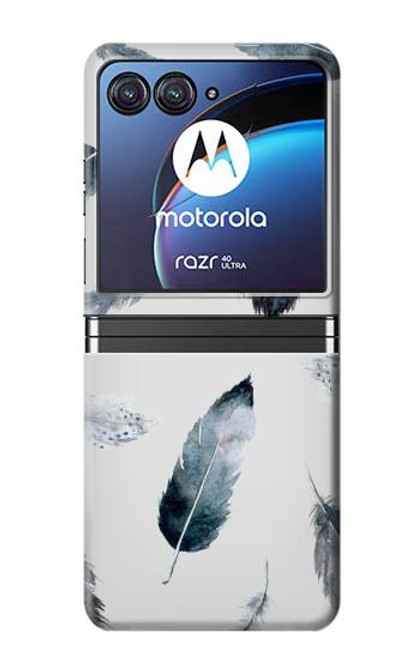 S3085 Feather Paint Pattern Case For Motorola Razr 40 Ultra